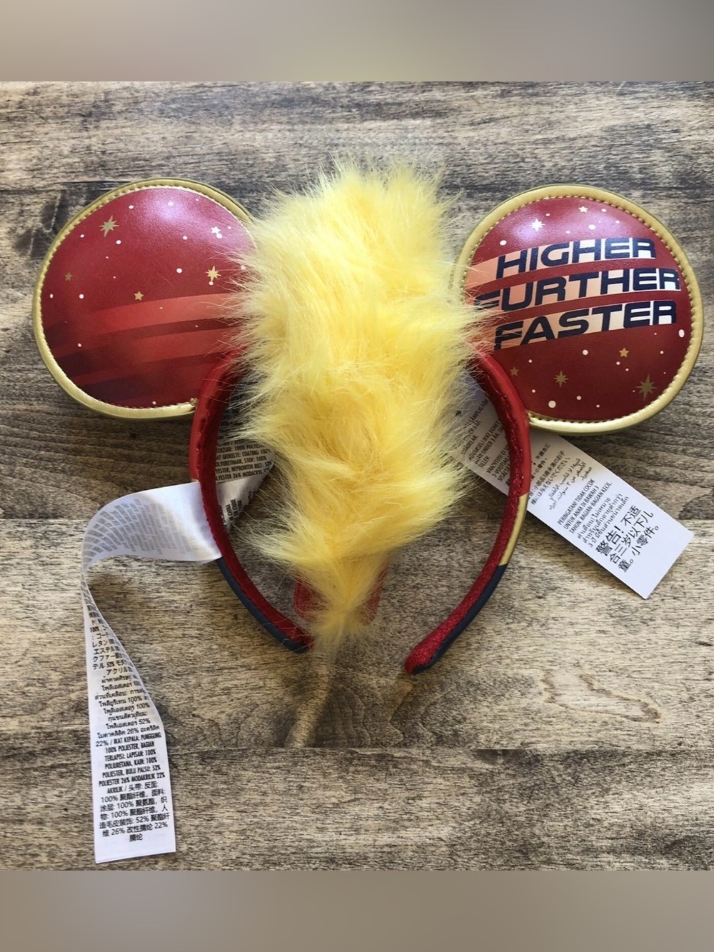 Disney Parks Captain Marvel Ears Mohawk Higher Further Faster Headband NWT 2022